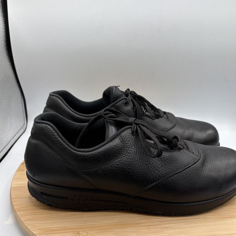 SAS Women's Free Time Black Leather Lace Up Walking Shoes 10.5 N Narrow Comfort